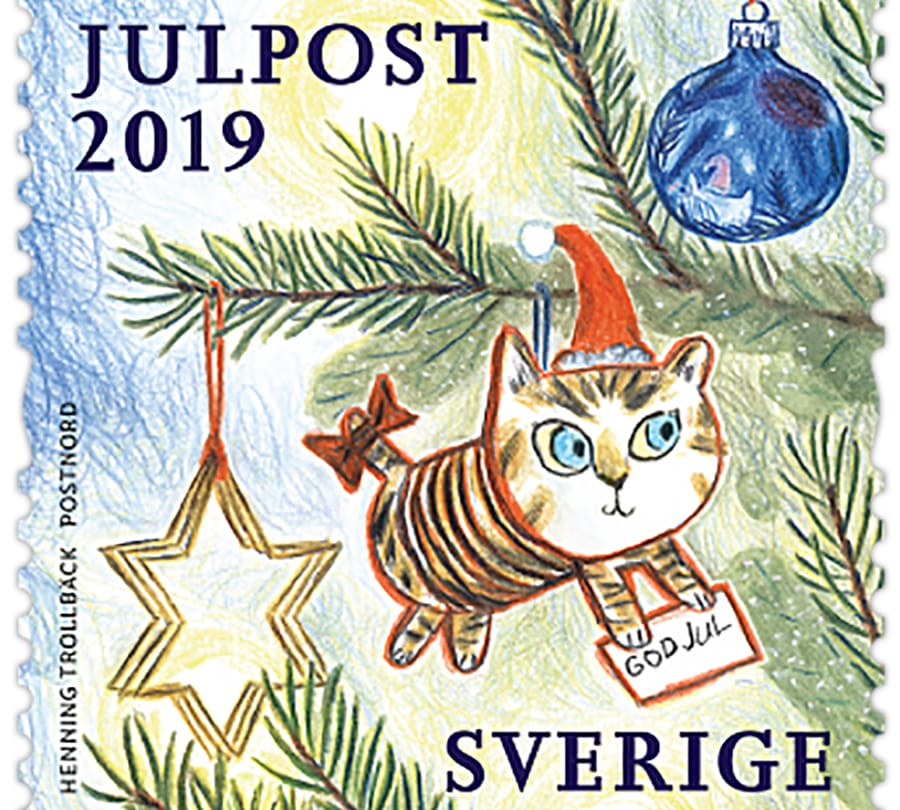 Frimärksutgåva Julpost, nov 2019.