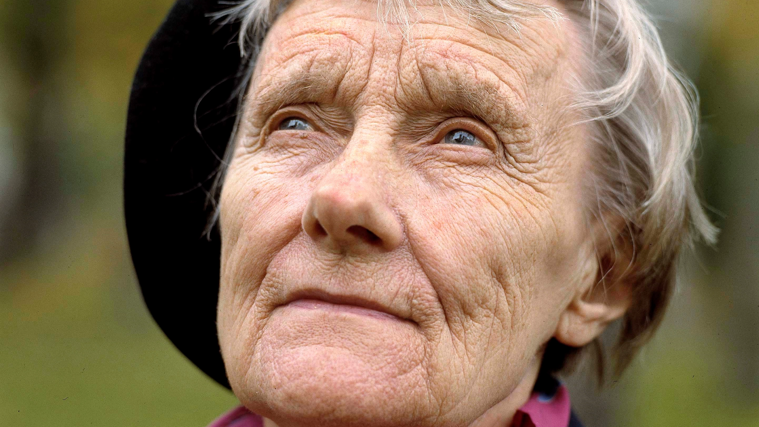 Astrid Lindgren i basker. Fotograf: © Jacob Forsell