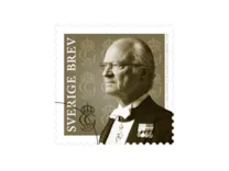 Rullfrimärke med motiv av Kung XVI Gustaf.